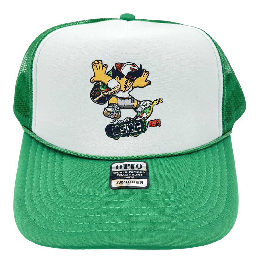 MSXC Skateboard Character Logo Trucker Hat